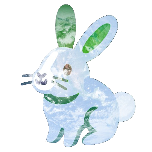 Light Blue and Green Bunny for Earth Day