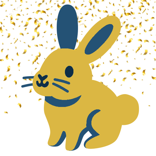 Dark Blue and Gold Bunny for the New Year
