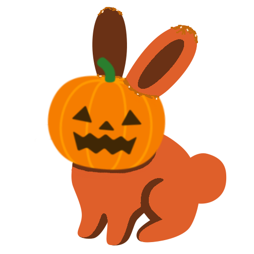 Orange and Brown Pumpkin Head Bunny for Halloween