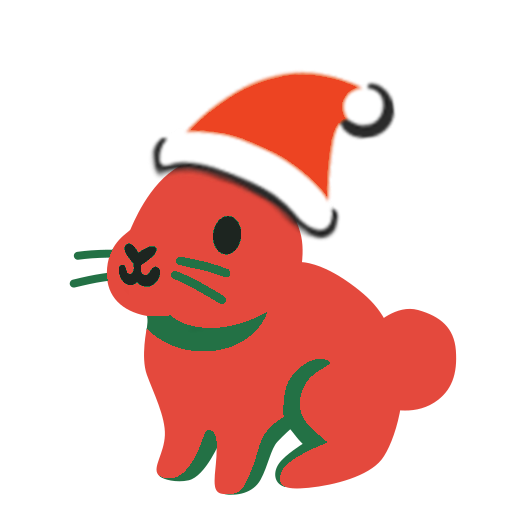 Red and Green Bunny with Santa Hat for Christmas