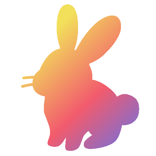 Solid Yellow to Purple Gradient Bunny