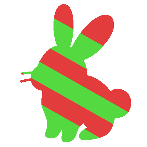 Solid Red and Green Striped Bunny for Christmas